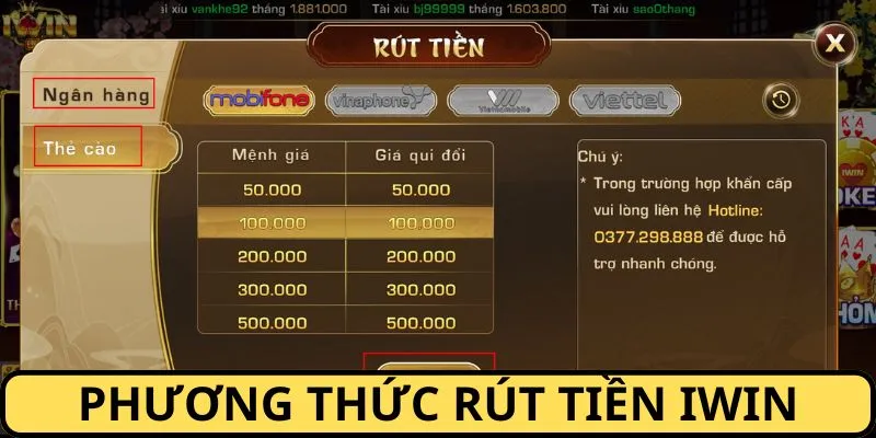 Rất nhiều cách thức cho bạn lựa chọn khi giao dịch với IWIN