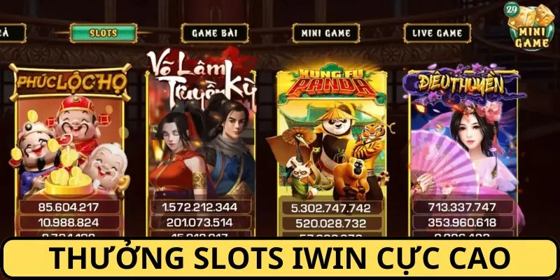 Tỷ lệ thưởng của các trò chơi Slot IWIN cực cao